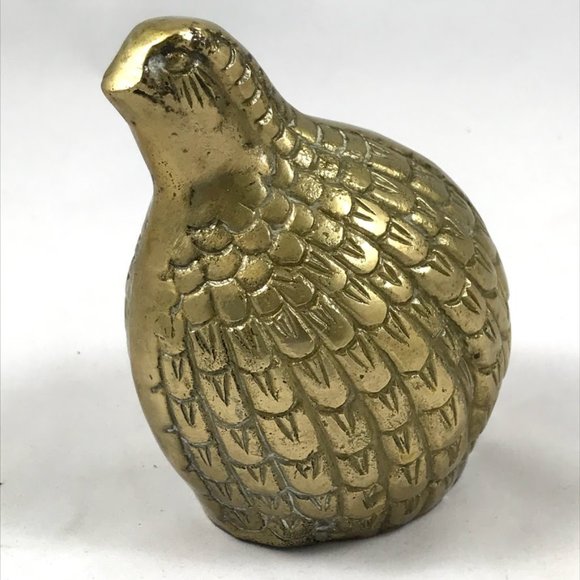 Vintage Brass Fancy Quail Grouse MidMod Game Bird - Picture 2 of 15
